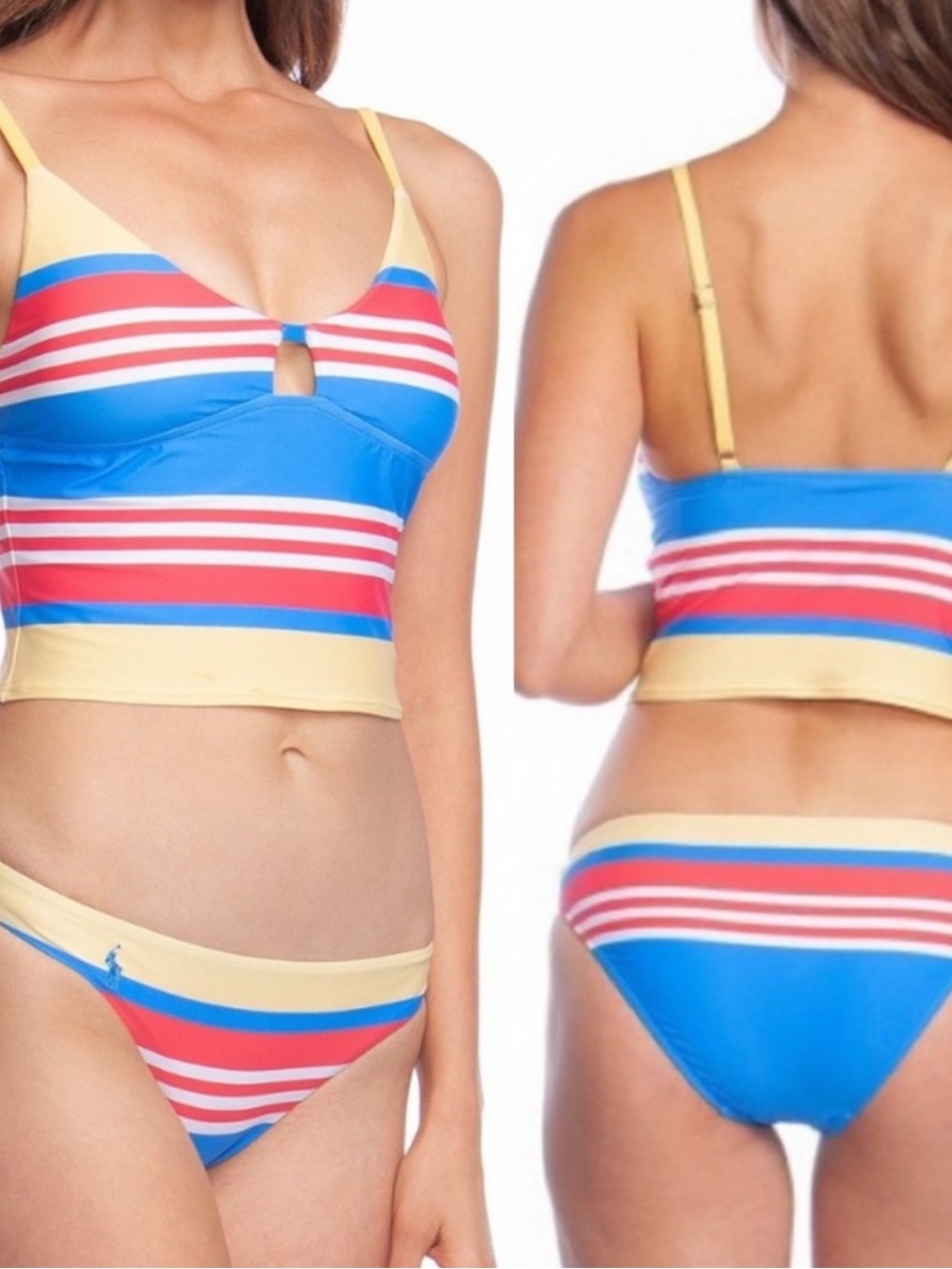 Polo by Ralph Lauren Blue, Yellow & Red Striped Tankini Set
